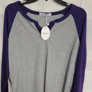 Locryz Purple & Heather Gray Raglan XXL